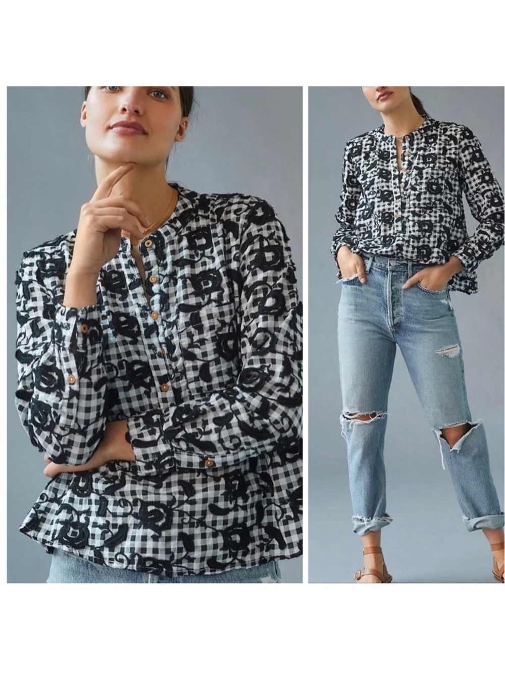 Anthropologie Pilcro The Whitney Trapeze Buttondown - S